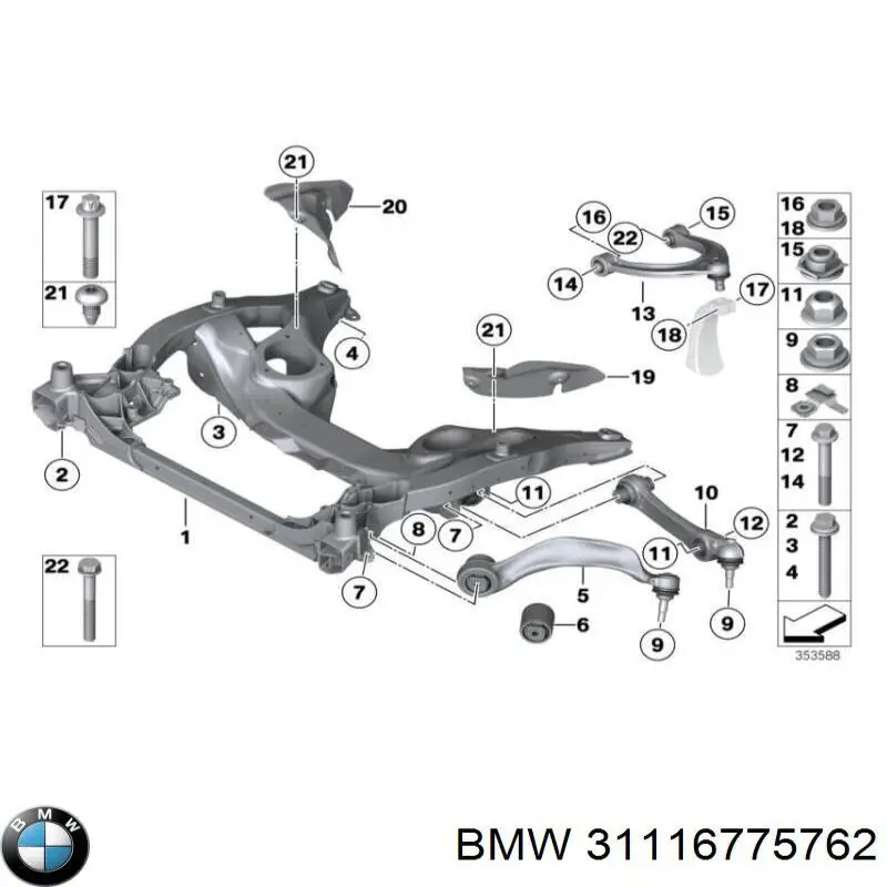 31116775762 BMW subchasis delantero soporte motor