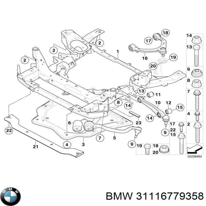 31116779358 BMW subchasis delantero soporte motor