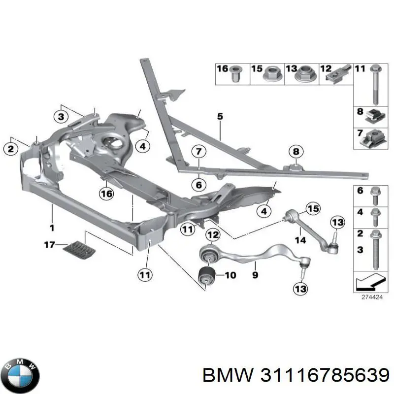 Subchasis delantero para BMW 3  E90