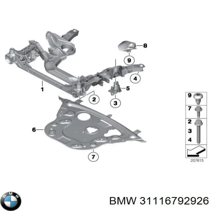 Subchasis delantero soporte motor para BMW 7 (F01, F02, F03, F04)
