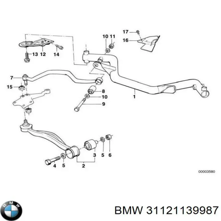 31121139987 BMW Brazo inferior izquierdo de la suspensión delantera