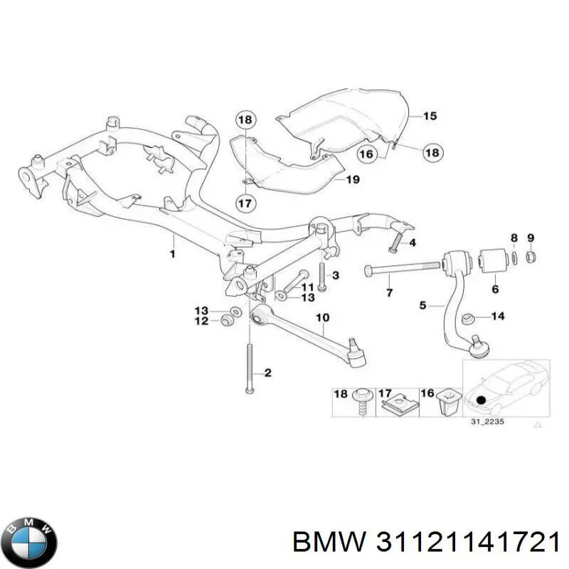 Brazo inferior izquierdo de la suspensión delantera 31121141721 BMW