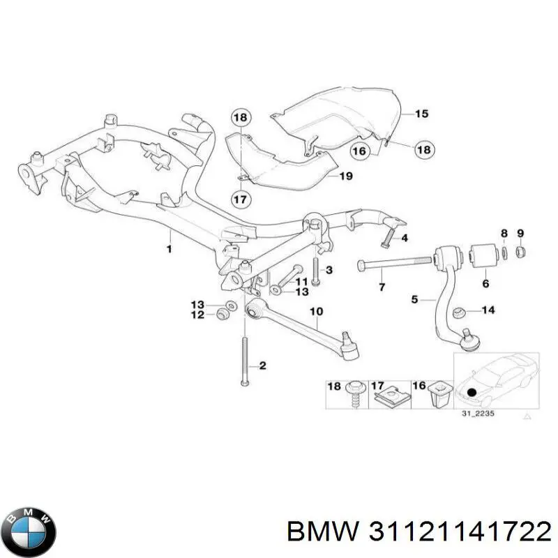 Brazo inferior derecho de la suspensión delantera BMW 31121141722 precio, desde 69,04 EUR
