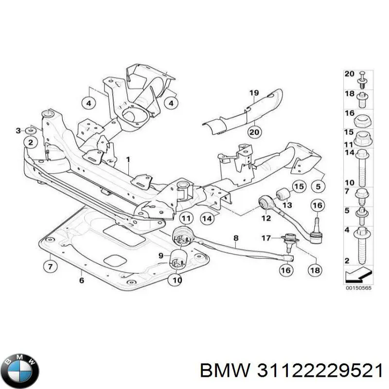 Brazo inferior izquierdo de la suspensión delantera BMW 31122229521 precio, desde 53,06 EUR