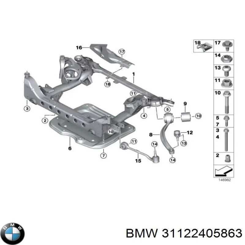 Brazo inferior izquierdo/derecho de suspensión delantera BMW 31122405863 precio, desde 64,43 EUR
