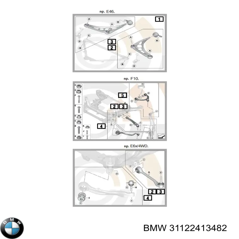 31122413482 BMW barra oscilante, suspensión de ruedas delantera, inferior derecha