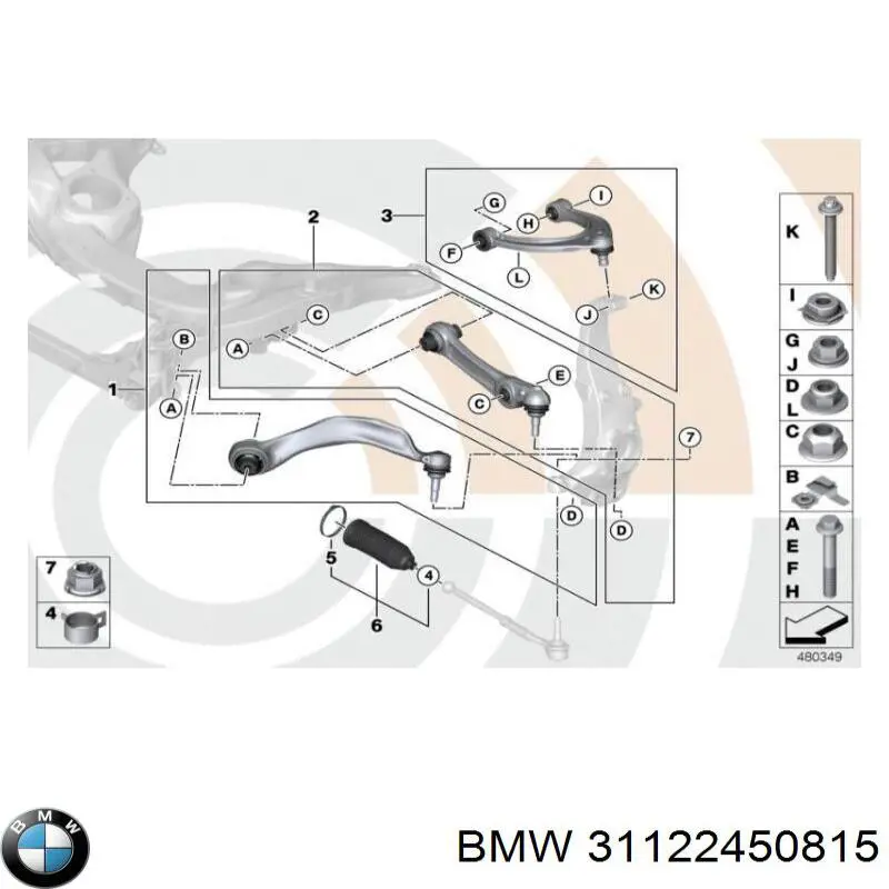 Brazo inferior izquierdo de la suspensión delantera BMW 31122450815 precio, desde 86,20 EUR