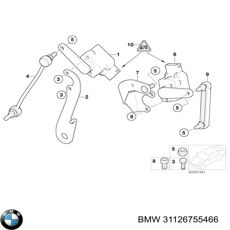 Barra delantera del sensor de nivel de carrocería BMW 31126755466 precio, desde 58,08 EUR