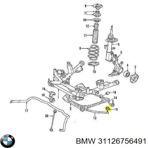 Rótula inferior de suspensión BMW 31126756491 precio, desde 16,97 EUR