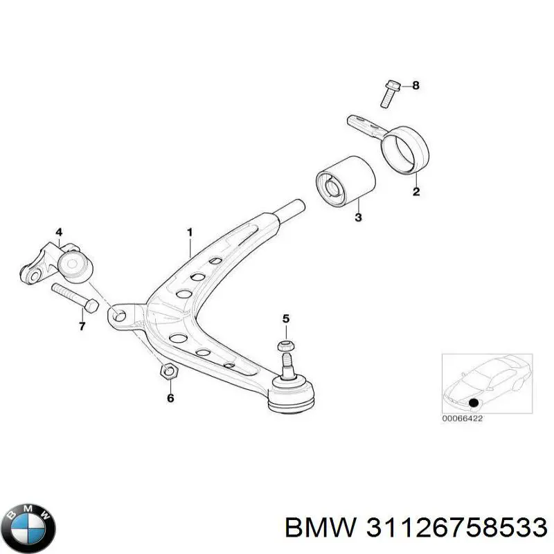 Brazo inferior izquierdo de la suspensión delantera BMW 31126758533