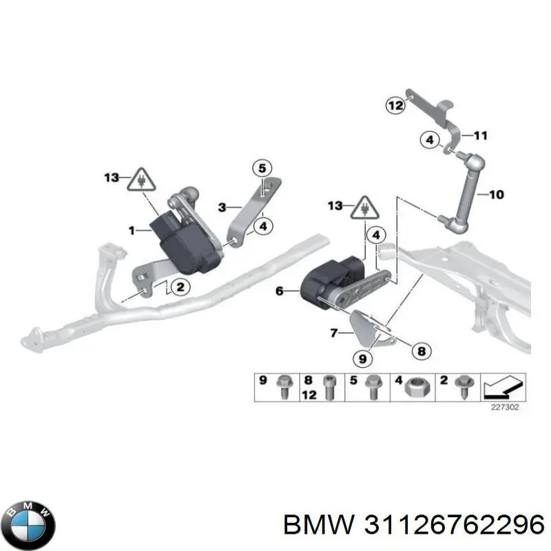 Barra de sensor de regulación de altura, delantera para BMW 5 (E61)