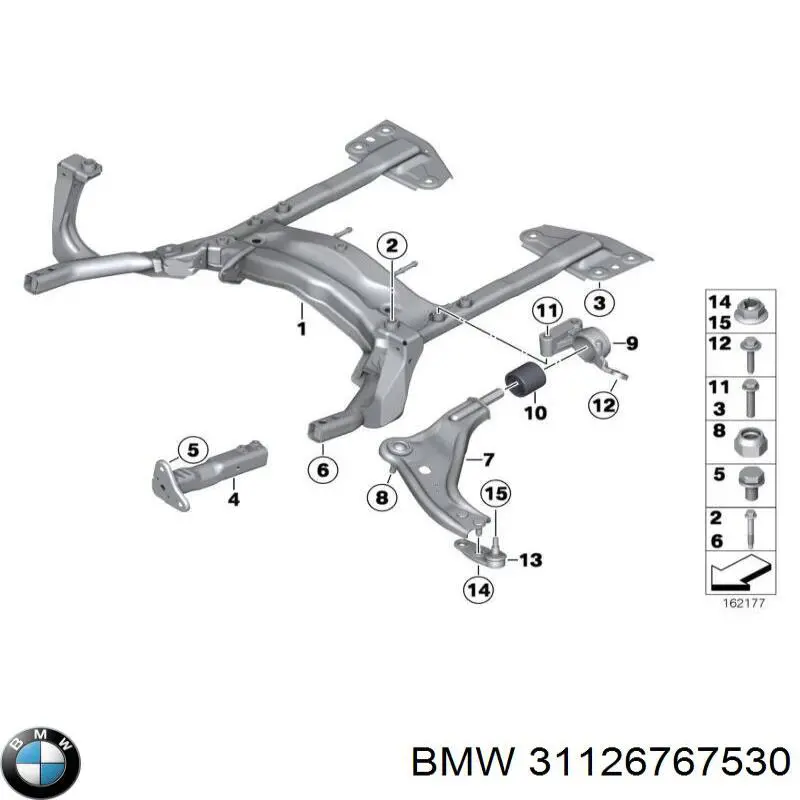 Silentblock de suspensión delantero inferior BMW 31126767530