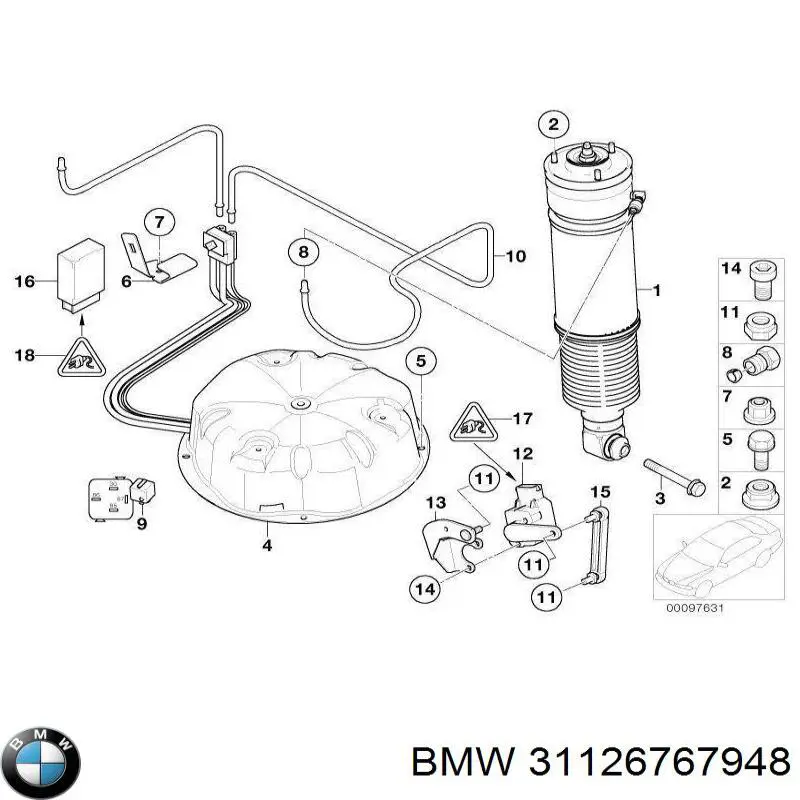 Soporte del sensor de nivel del cuerpo para BMW 7 (E65, E66, E67)