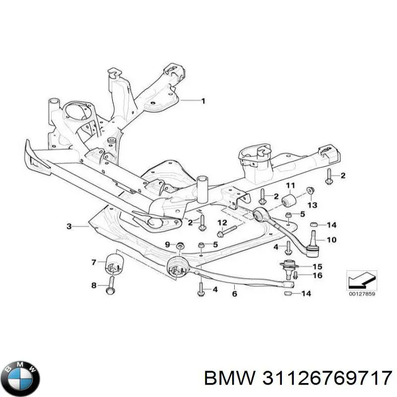 Brazo inferior izquierdo de la suspensión delantera 31126769717 BMW