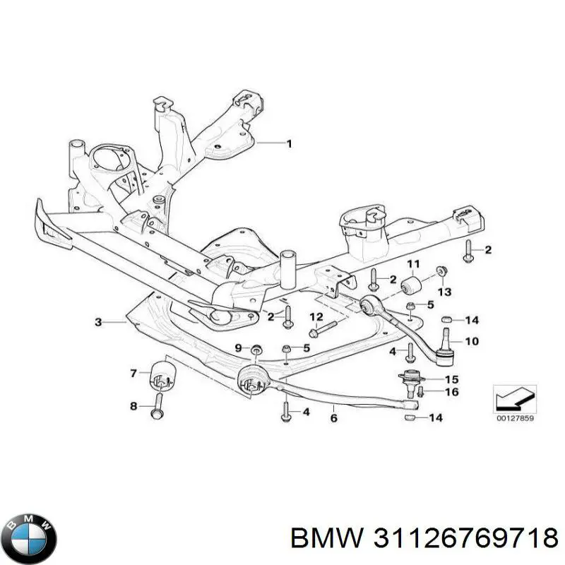 Brazo inferior derecho de la suspensión delantera 31126769718 BMW