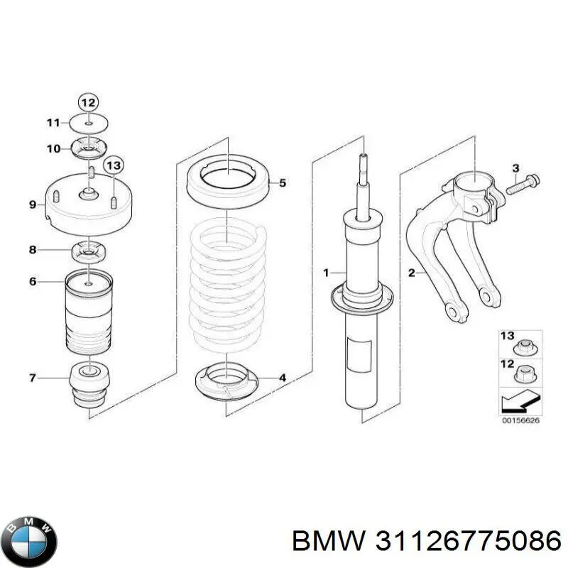 31126775086 BMW horquilla de amortiguador delantero, inferior derecha