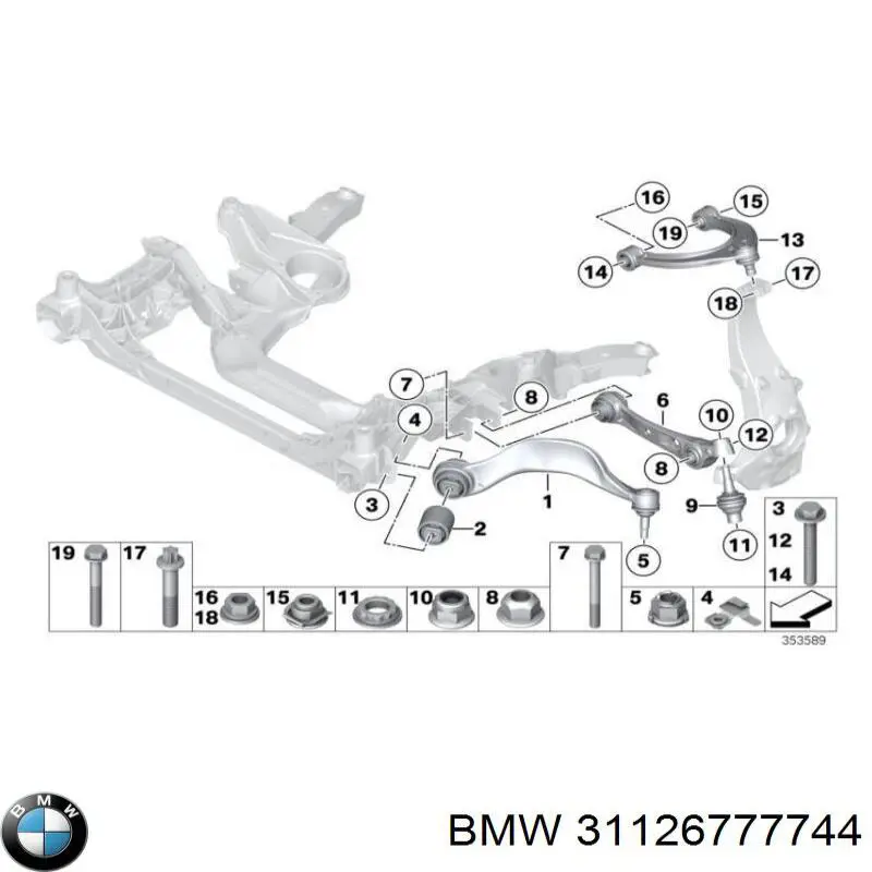 Comprar 31126777744 BMW Brazo inferior derecho de la suspensión delantera