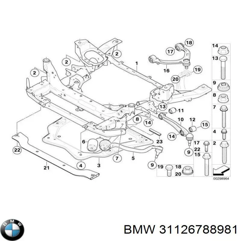 31126788981 BMW barra oscilante, suspensión de ruedas delantera, superior izquierda