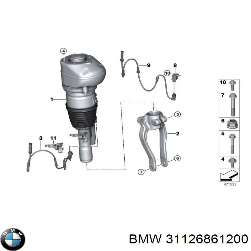 Horquilla inferior derecha del amortiguador delantero BMW 31126861200 precio, desde 172,54 EUR
