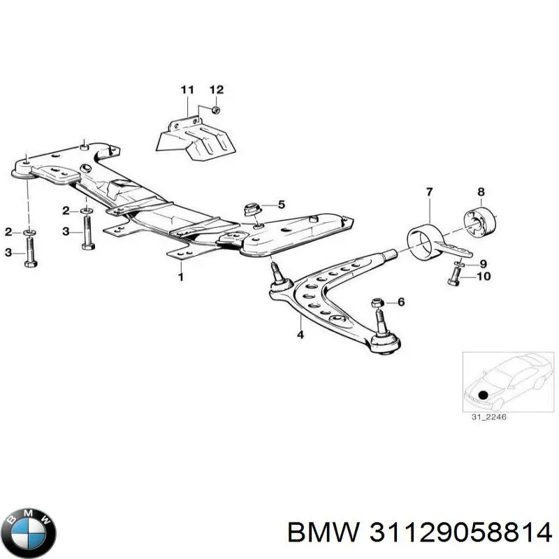 31129058814 BMW silentblock de suspensión delantero inferior