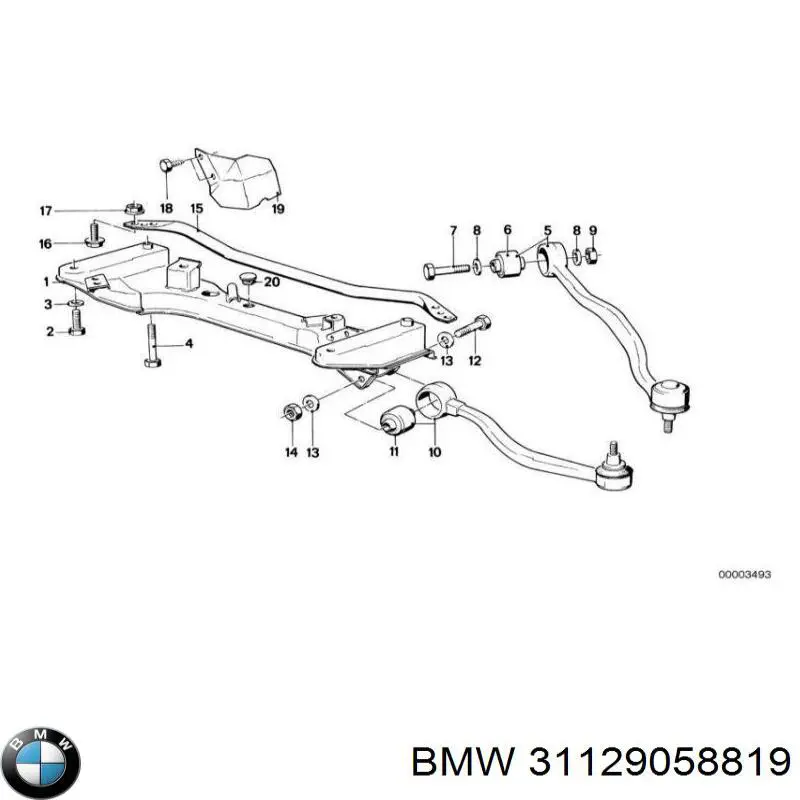 31129058819 BMW silentblock de brazo de suspensión delantero superior