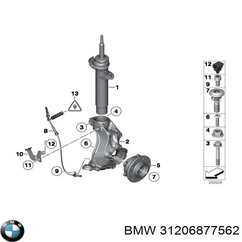 31206877562 BMW cubo de rueda delantero