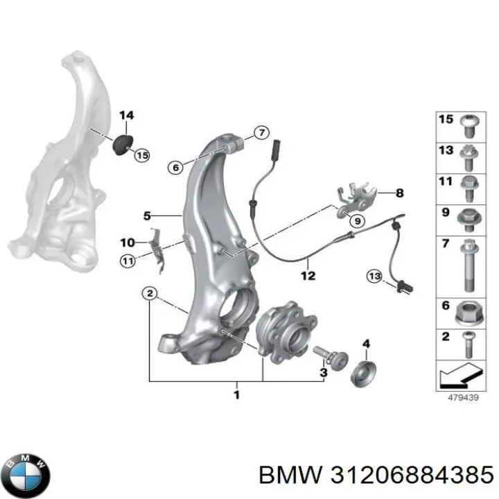 Mangueta delantera izquierda BMW 31206884385 precio, desde 612,25 EUR