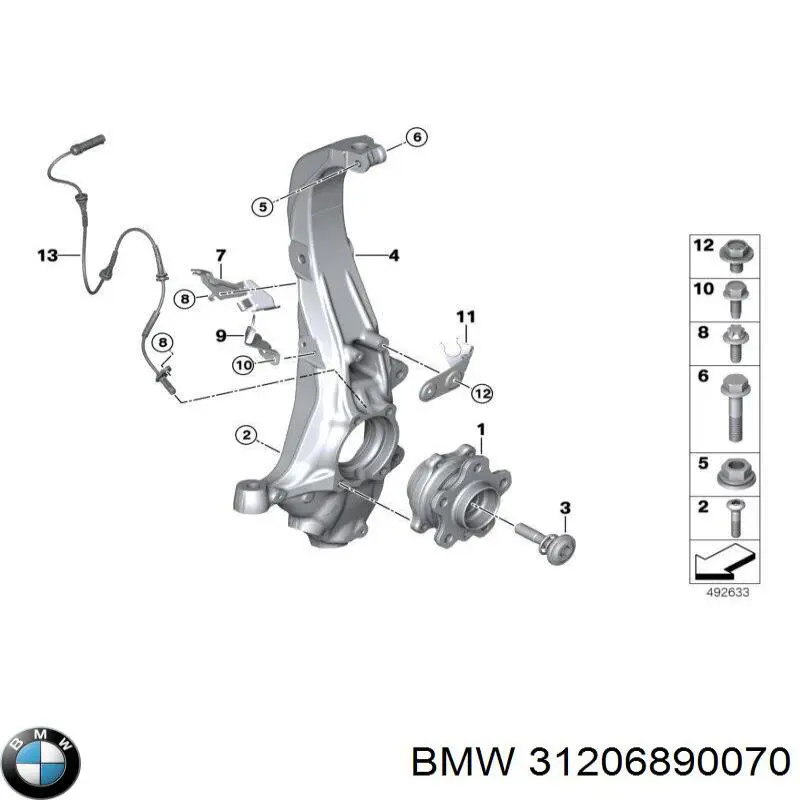 31206890070 BMW cubo de rueda delantero