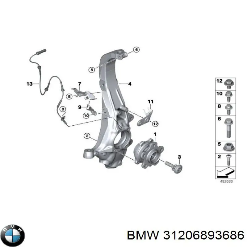 31206893686 BMW cubo de rueda delantero