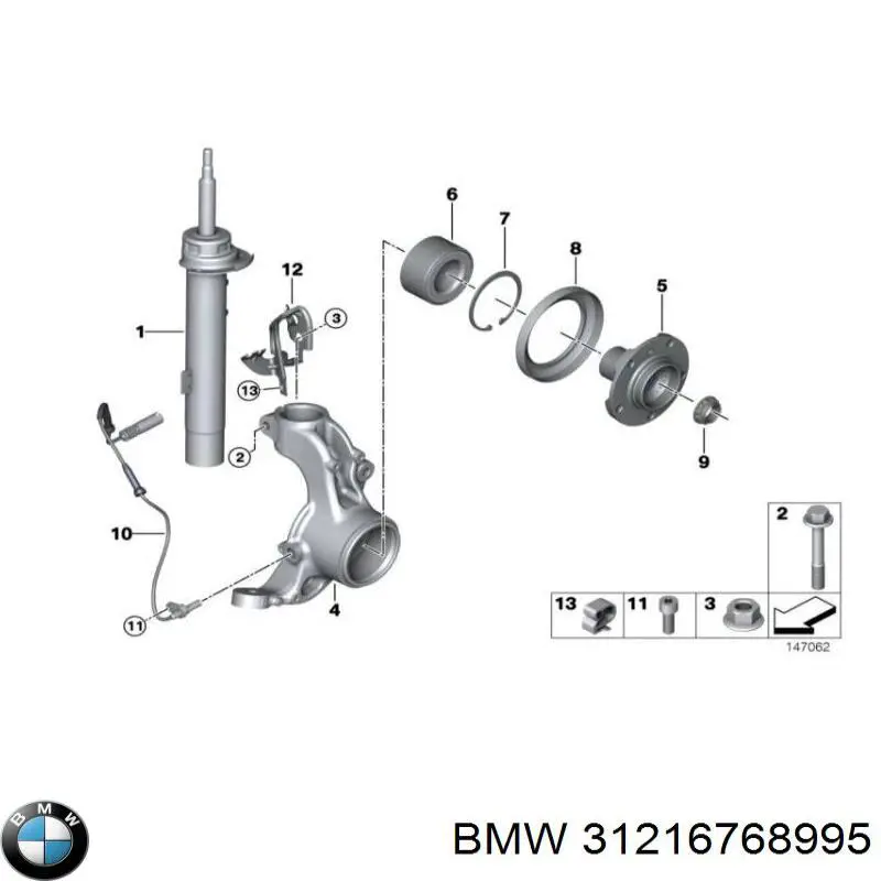 Mangueta delantera izquierda BMW 31216768995 precio, desde 103,09 EUR