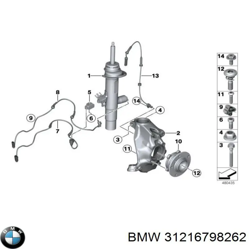 Mangueta delantera derecha BMW 31216798262 precio, desde 434,39 EUR