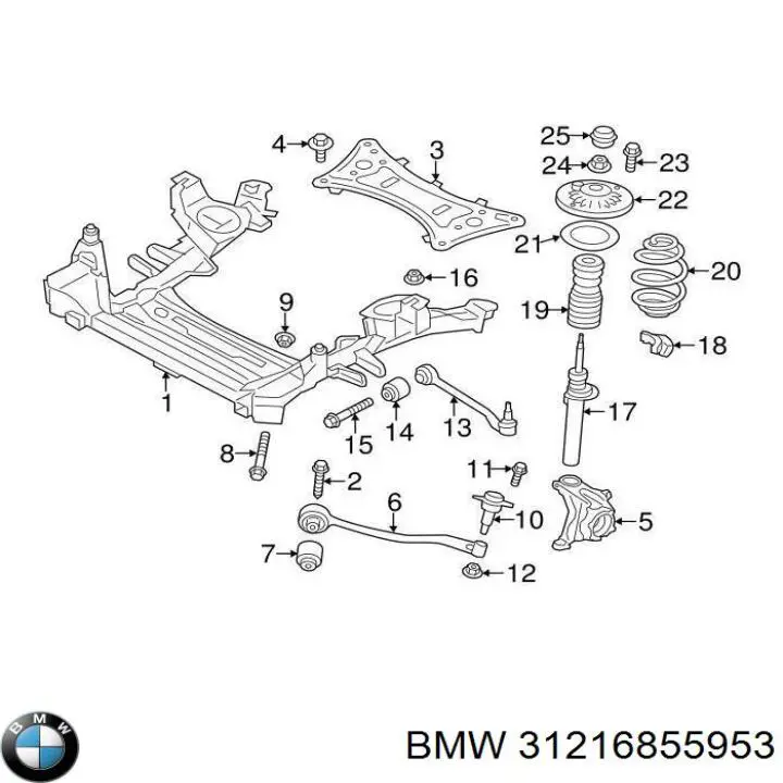 Muñón del eje, suspensión de rueda, delantero izquierdo para BMW X3 (F25)