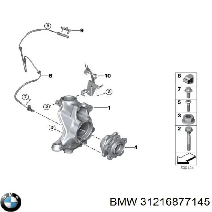 31216877145 BMW Mangueta delantera izquierda