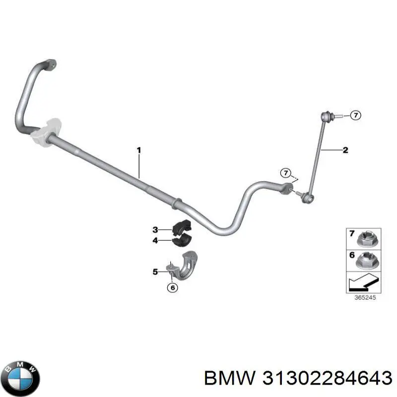 31302284643 BMW barra estabilizadora delantera izquierda