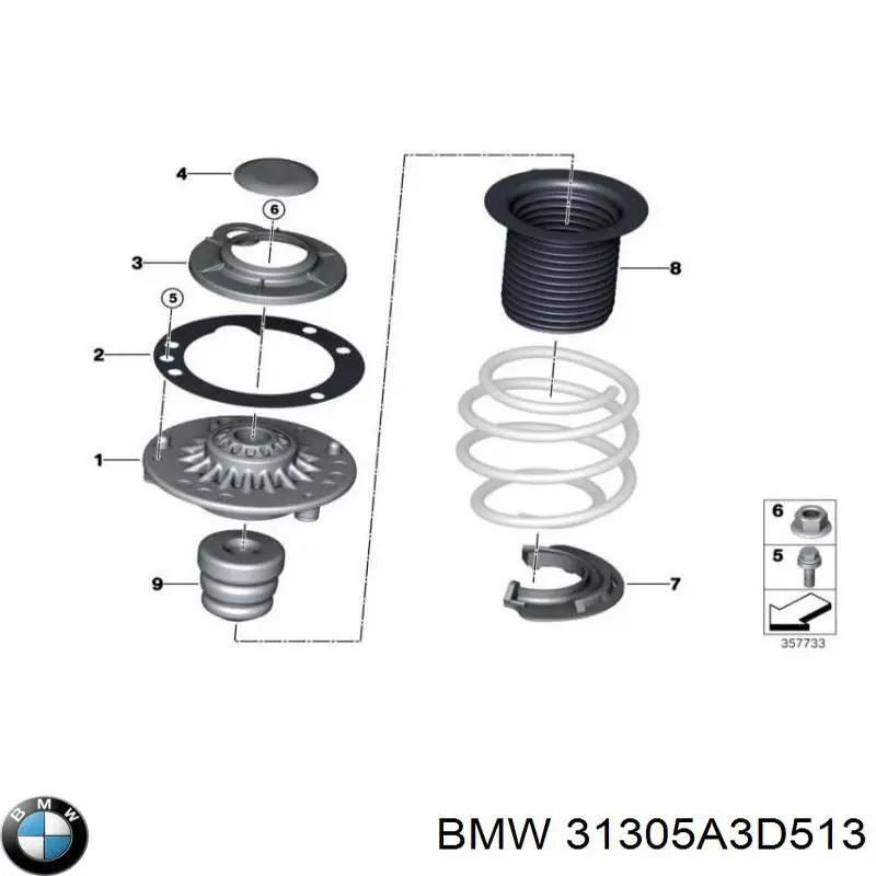 Comprar 31305A3D513 BMW Soporte del amortiguador delantero