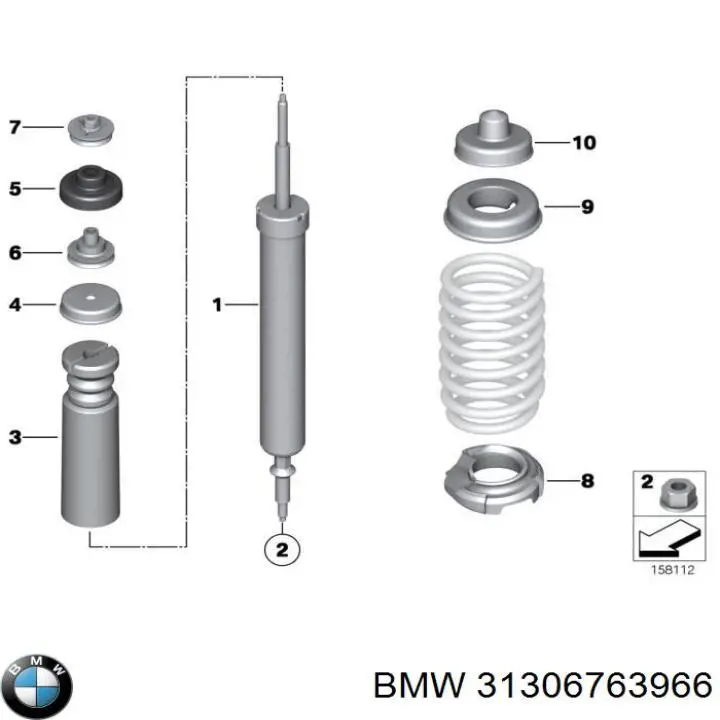 Cuerpo intermedio Inyector superior BMW 31306763966