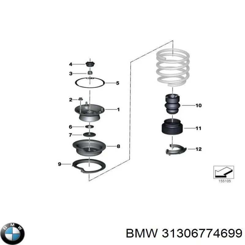 31306774699 BMW almohadilla de tope, suspensión delantera