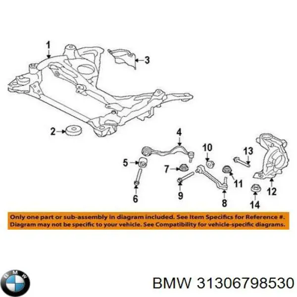 31306798530 BMW perno de fijación, brazo oscilante delantero