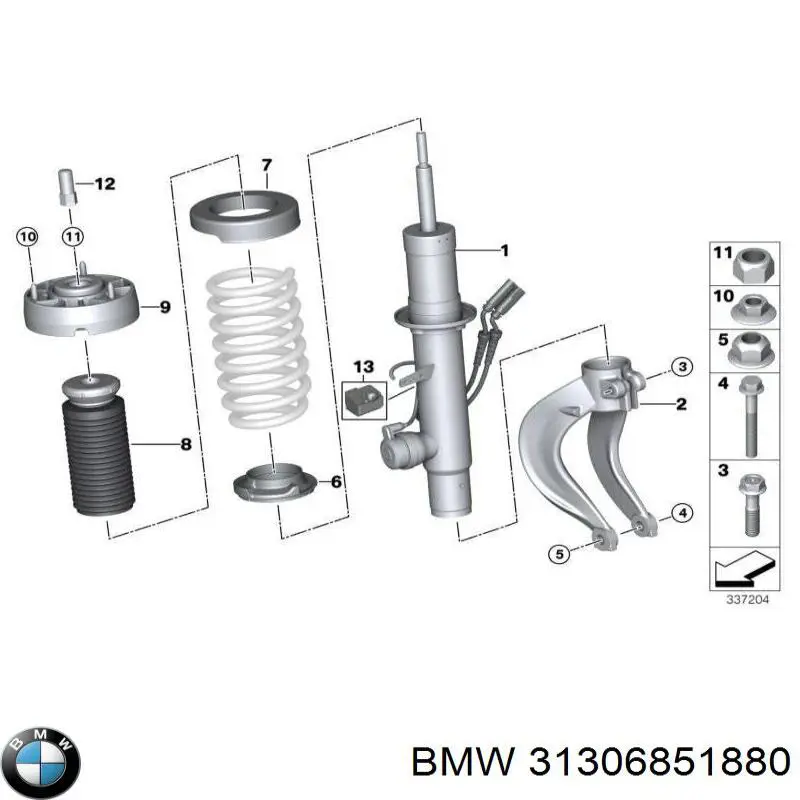 31306851880 BMW soporte amortiguador delantero