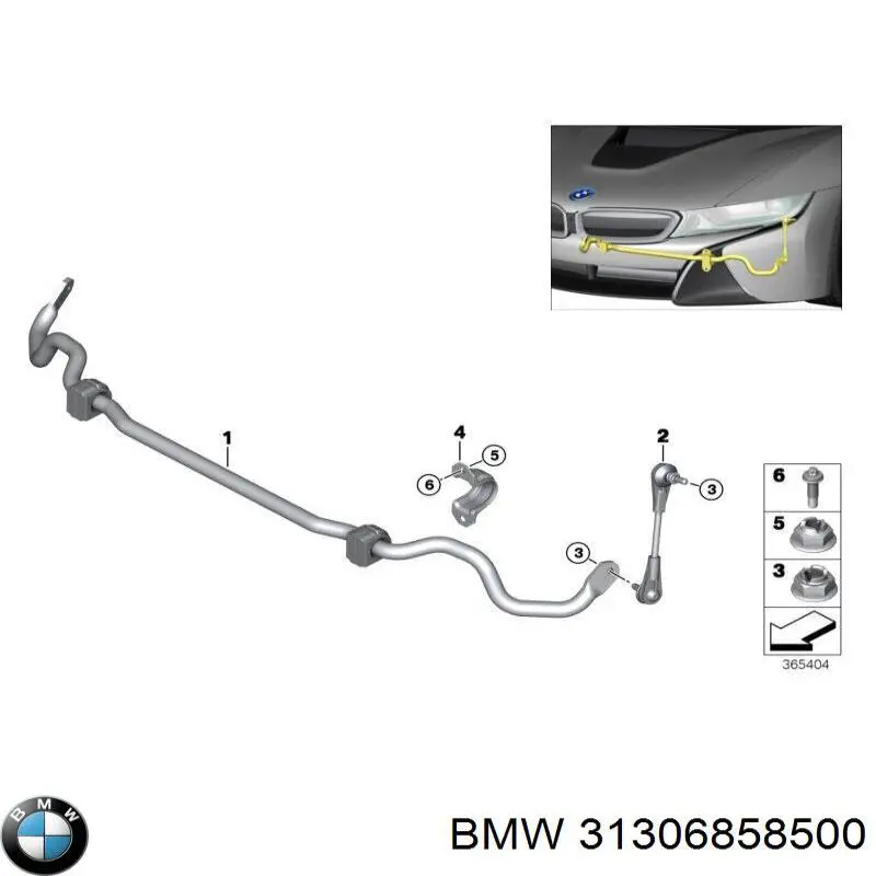 Soporte de barra estabilizadora delantera para BMW I8 (I12)