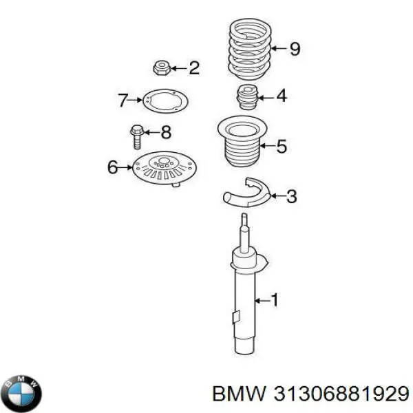 Soporte del amortiguador delantero BMW 31306881929 precio, desde 53,21 EUR