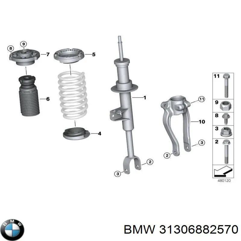 MK540 Monroe Soporte del amortiguador delantero