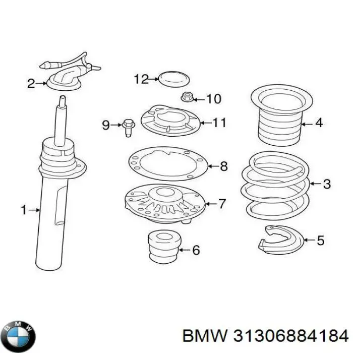 31306884184 BMW soporte amortiguador delantero