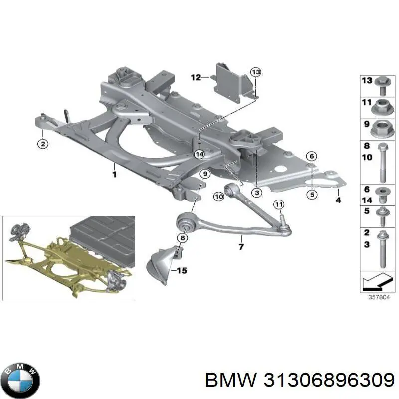 31306896309 BMW Soporte del amortiguador delantero