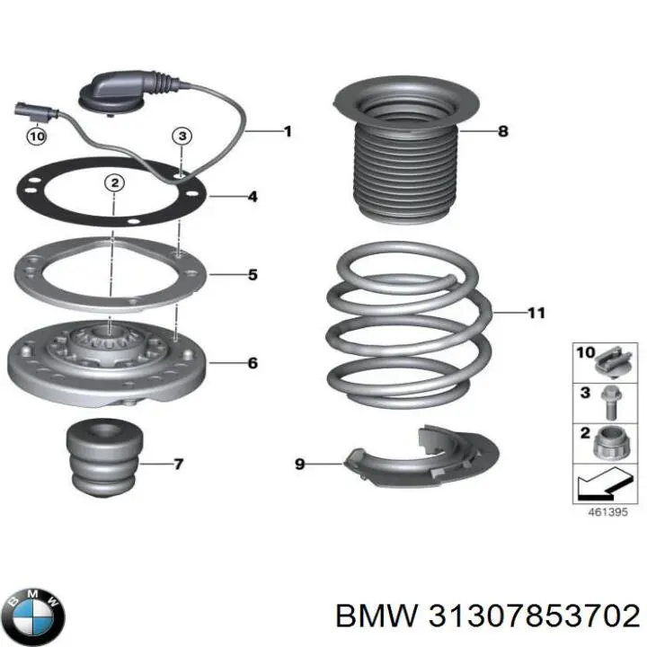 Soporte del amortiguador delantero BMW 31307853702 precio, desde 90,96 EUR