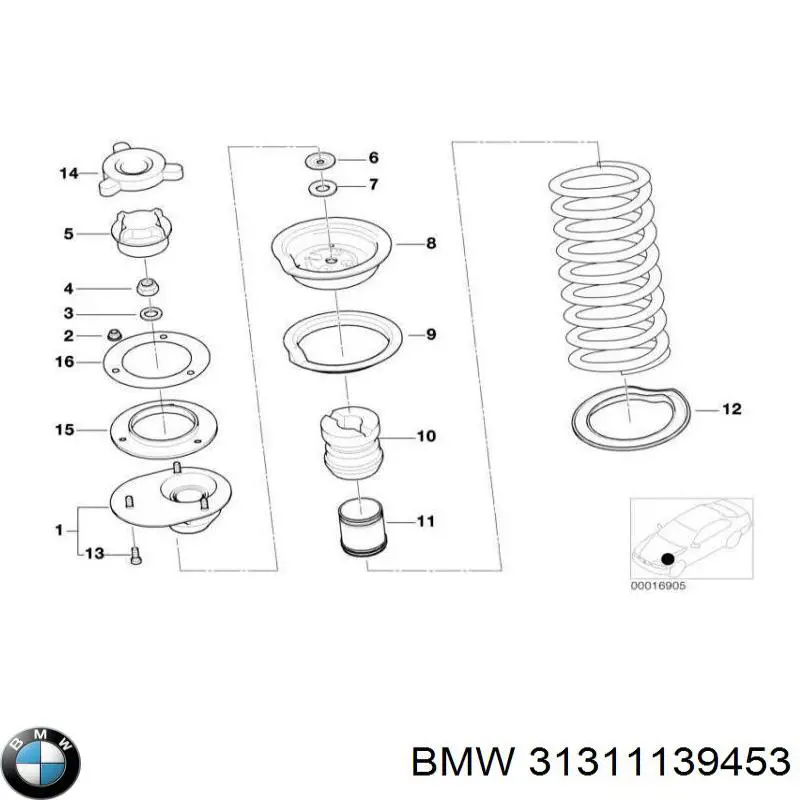 Comprar 31311139453 BMW Tuerca del vástago del amortiguador delantero