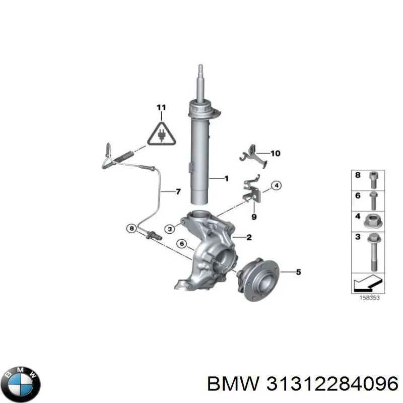 31312283918 BMW amortiguador delantero derecho