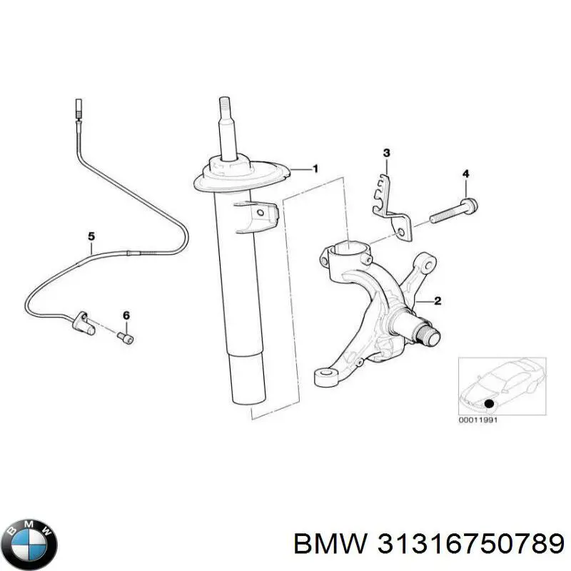 31316750789 BMW amortiguador delantero izquierdo