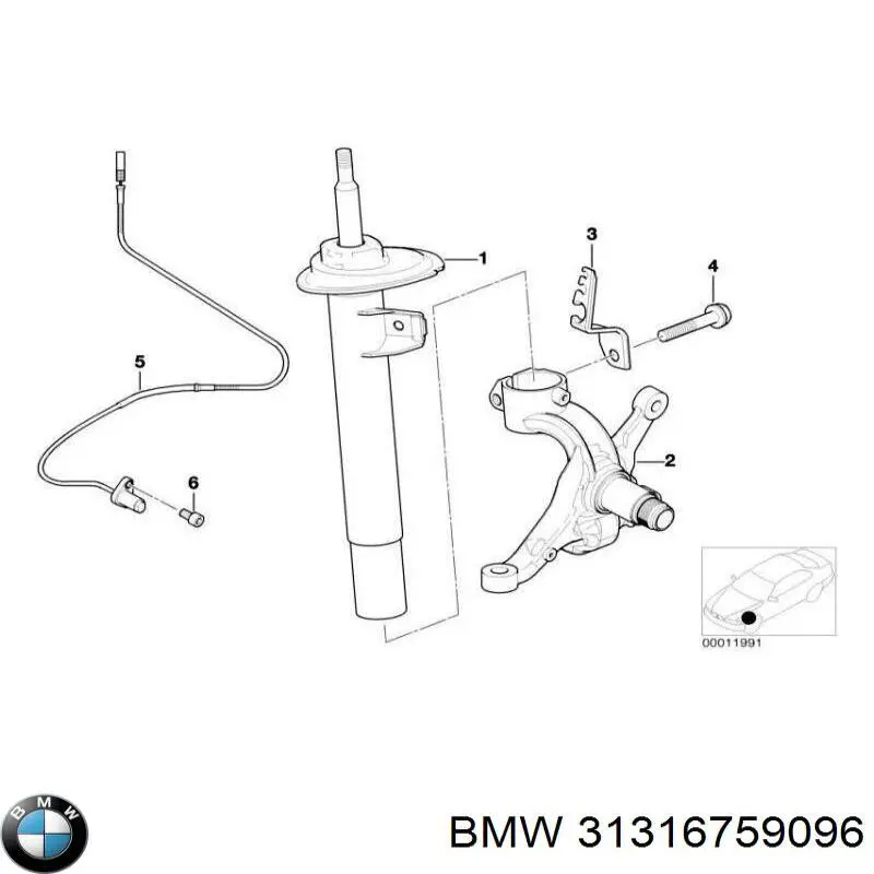 31316759096 BMW amortiguador frontal derecho