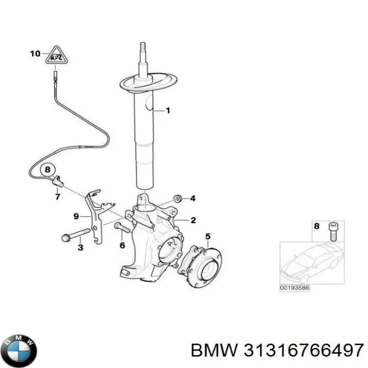 31316766497 BMW amortiguador delantero izquierdo